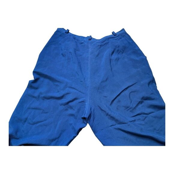 Vintage Jeremy Scott 💯 SILK cobalt Blue Ankle Length Pants Size M - Picture 2 of 6